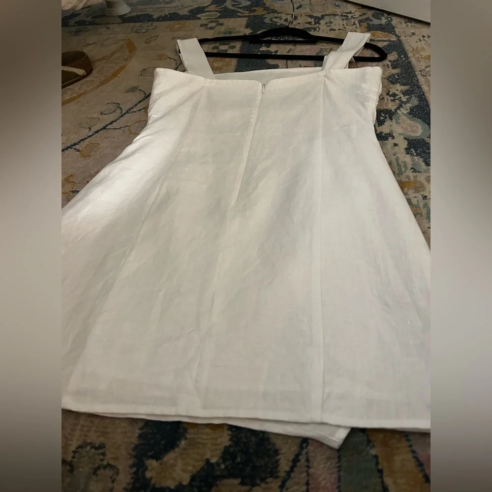 Reformation Kerrigan Linen Dress - White - Size 8 - Picture 8 of 11